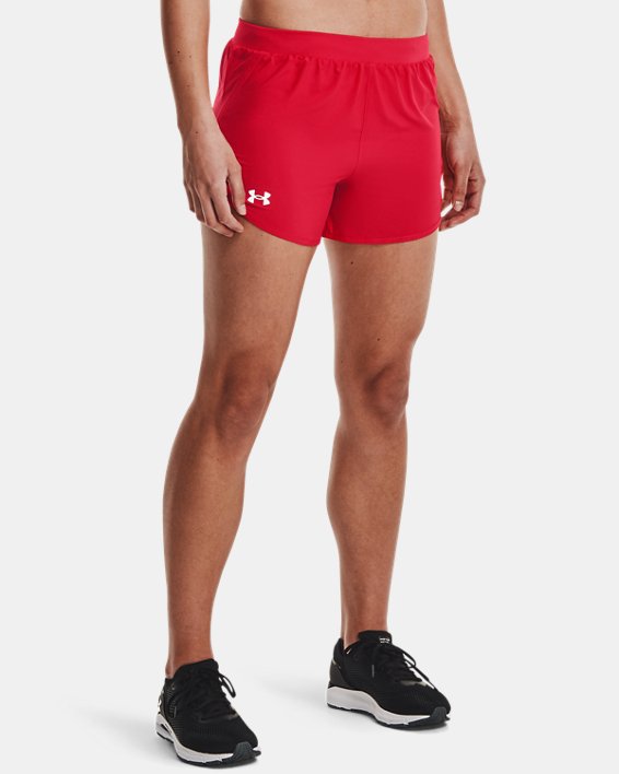 Women's UA Fly-By 2.0 Shorts, Red, pdpMainDesktop image number 0